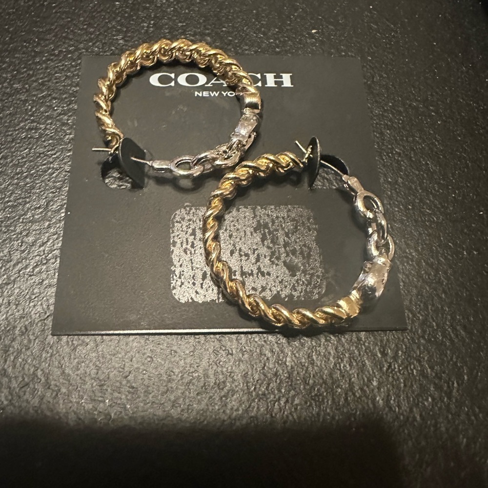 NWT Coach hoop earrings - Picture 2 of 5